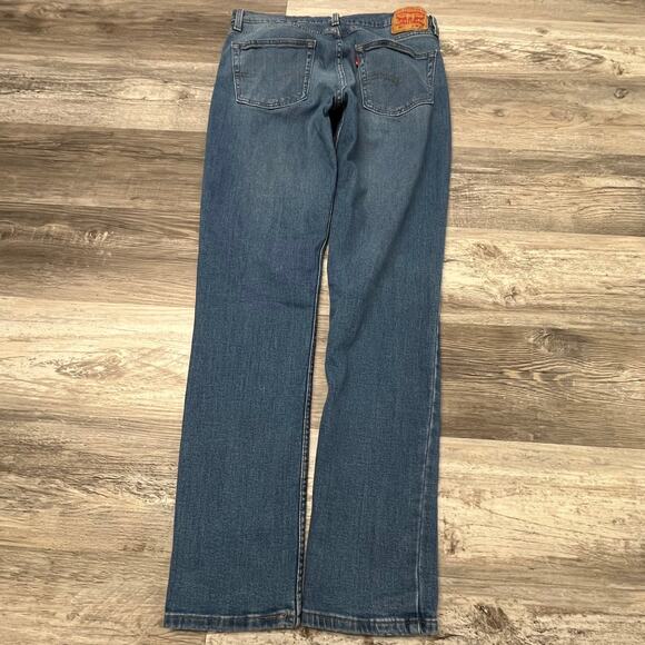 Levis 511 Dark Wash Blue Mens 36x33 Modern Slim Fit Faded Denim Jeans Red Tab - Picture 2 of 12